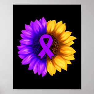 Poster Ruban Sensibilisation à la maladie d'Alzheimer Déd