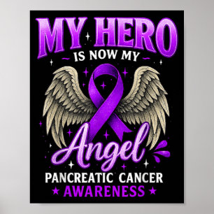 Poster Ruban violet de sensibilisation au cancer du pancr