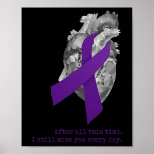 Poster Ruban Violet de Sensibilisation au Surdosage Cœur 
