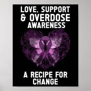 Poster Ruban Violet de Sensibilisation au Surdosage Toxic