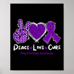 Poster Ruban Violet pour la Guérison et la Sensibilisatio