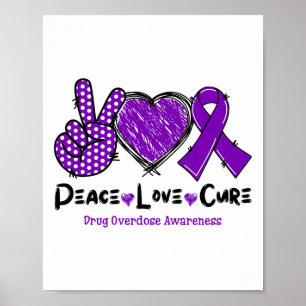 Poster Ruban Violet pour la Sensibilisation au Surdosage