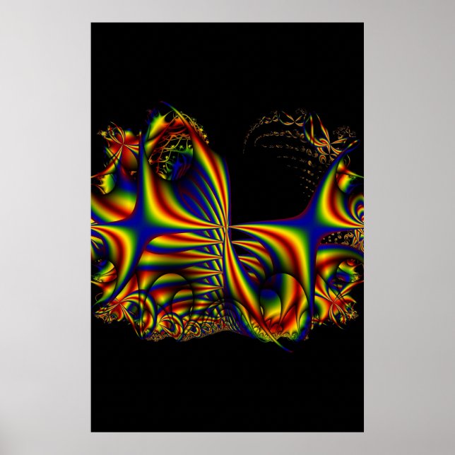 Poster Rubans | Arc-en-ciel Fractal Art (Devant)
