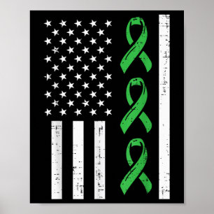 Poster Rubans de santé mentale Amérique Drapeau Sensibili