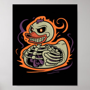 Poster Rubber Duck Skeleton Rubber Duckie Costume Party