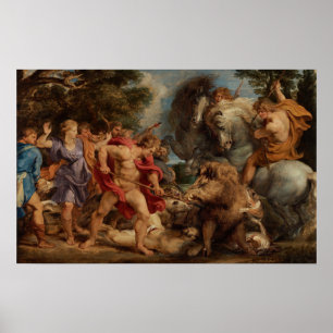 Poster Rubens - Chasse au sanglier de Calydon
