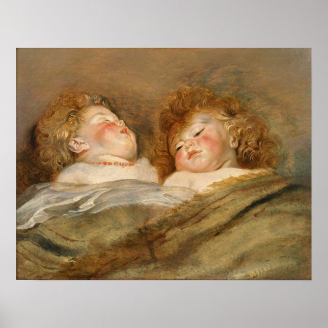 Poster Rubens - Deux enfants qui dorment (Devant)