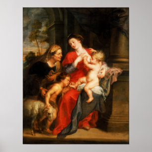 Poster Rubens - Vierge & Enfant Avec Sts Elizabeth & Jean
