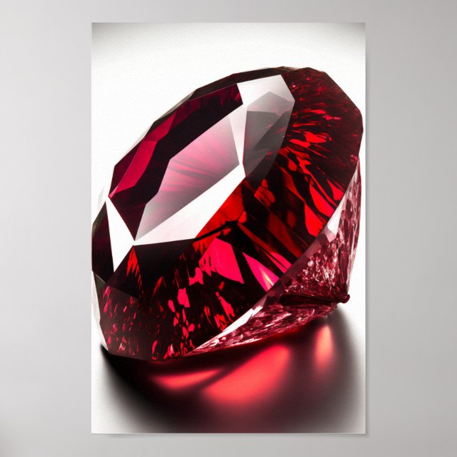 Poster Ruby gemstone macro closeup photo (Devant)