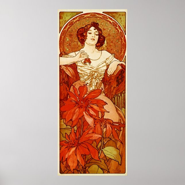 Poster Ruby Illustration d'Alphonse Mucha (Devant)