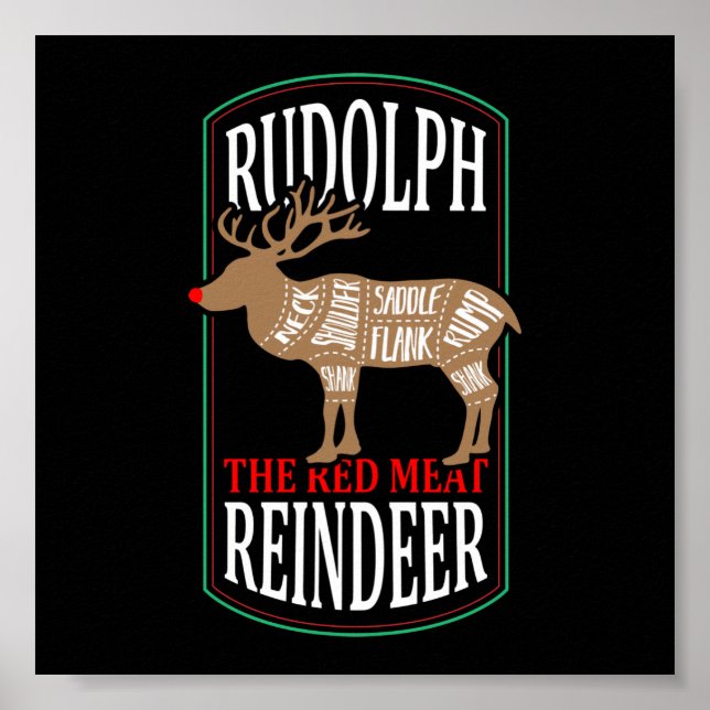 Poster Rudolph Le Renne De Viande Rouge (Devant)