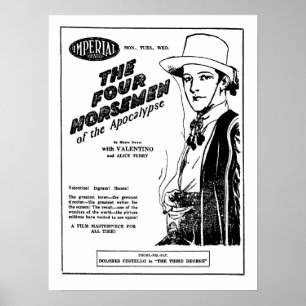 Poster Rudolph Valentino quatre cavaliers d'annonce