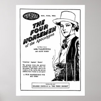 Poster Rudolph Valentino Quatre Chevaliers de l'Apocalyps