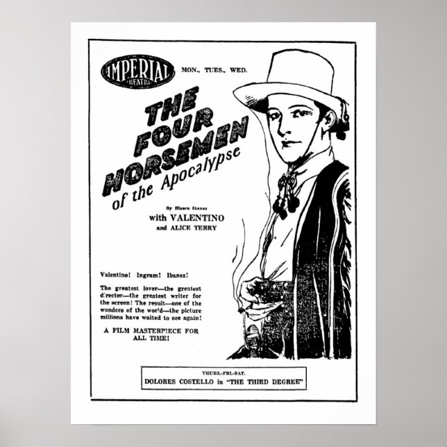 Poster Rudolph Valentino Quatre Chevaliers de l'Apocalyps (Devant)