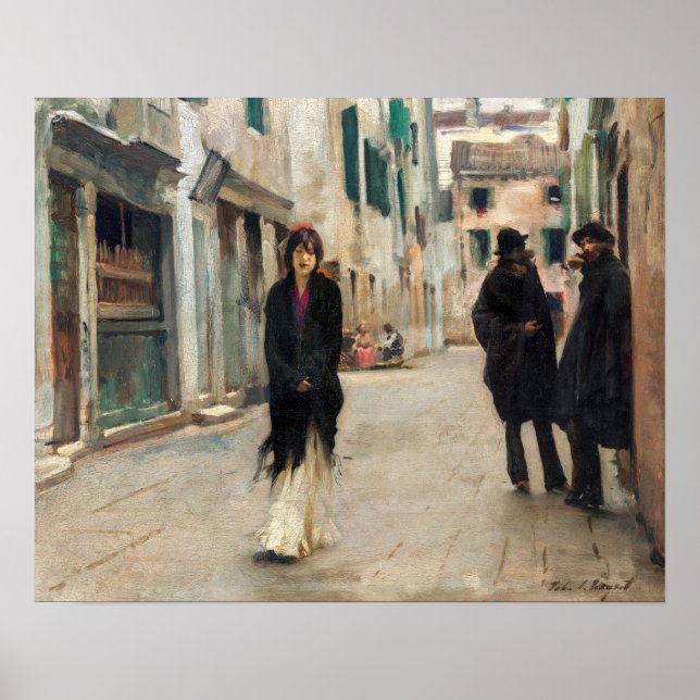 Poster Rue à Venise (1882) par John Singer Sargent (Devant)