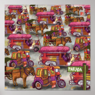 Poster Rue asiatique occupée