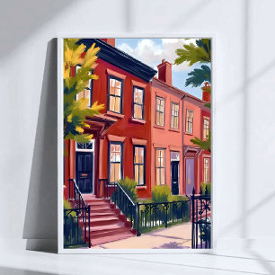 Poster Rue Beacon Boston Massachusetts Art