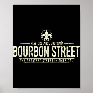 Poster Rue Bourbon La Nouvelle-Orléans Louisiane en détre