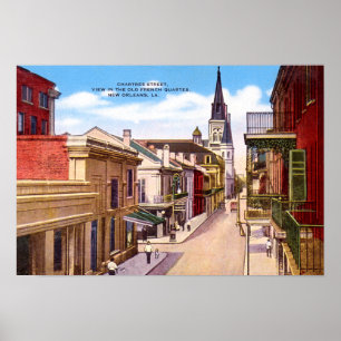 Poster Rue de la Nouvelle-Orléans Louisiane Chartres