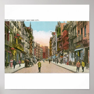 Poster Rue de Mott, CHINATOWN, New York City (cru)