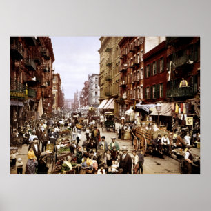 Poster Rue de mûre, New York City, NY 1900