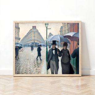 Poster Rue de Paris; Temps de pluie de Gustave Caillebott