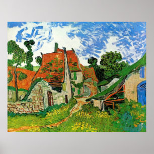 Poster Rue du village à Auvers Vincent Van Gogh
