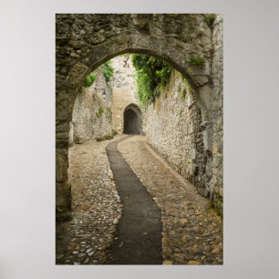 Poster Rue en pierre grise, France