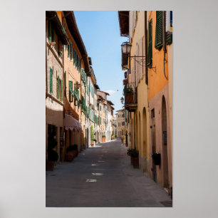 Poster Rue étroite avec de vieilles façades dans un villa