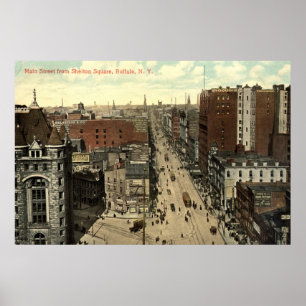 Poster Rue principale, cru 1912 de Buffalo NY