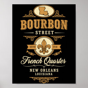Poster Rue Quartier Français La Nouvelle-Orléans Louisian