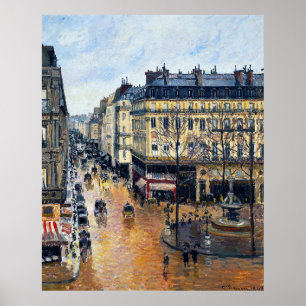 Poster Rue Saint-Honoré l'après-midi Camille Pissarro
