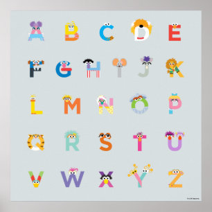 Poster Rue Sesame Lettres de l'Alphabet