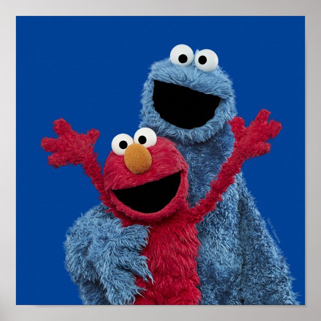 Poster Rue Sésame | Monstre Elmo & Cookie (Devant)
