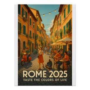 Poster Rues animées de l'art du Trastevere