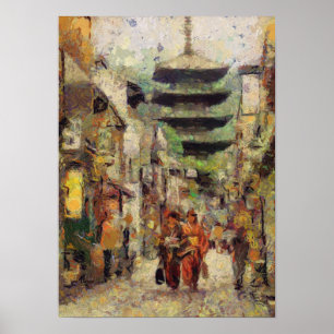 Poster Rues de copie de Kyoto