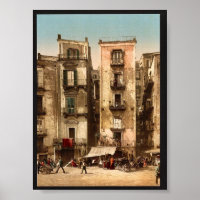 Rues étroites, Naples, Italie classique Photochrom