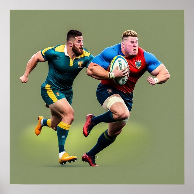 Poster Rugby Players Art Print (Devant)