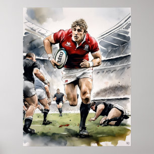 Poster Rugby Players Art Print