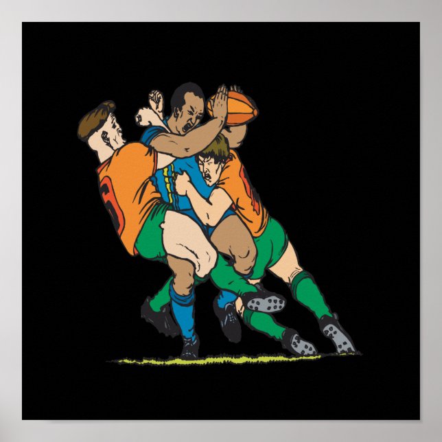 Poster Rugby Tackle 2 (Devant)
