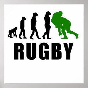 Poster Rugby Tackle Evolution (Green)
