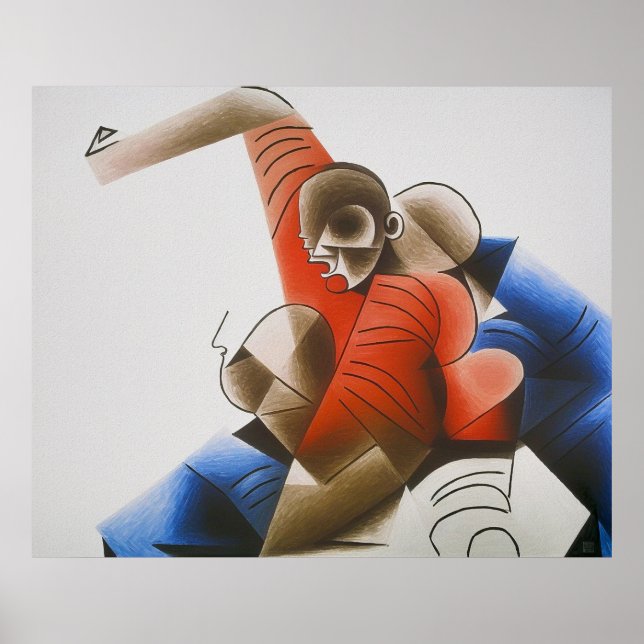 Poster Rugby Tackle - Rugby Painting Print (Devant)