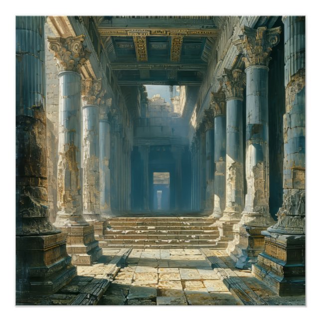 Poster Ruines des temples grecs antiques (Devant)