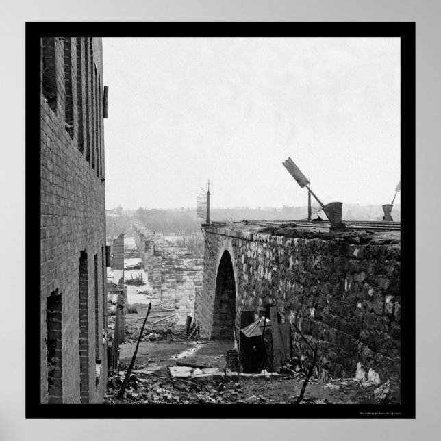 Poster Ruines du pont de Richmond et Petersburg 1865 (Devant)