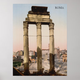 Poster Ruines du Temple de Castor et Pollux à Rome