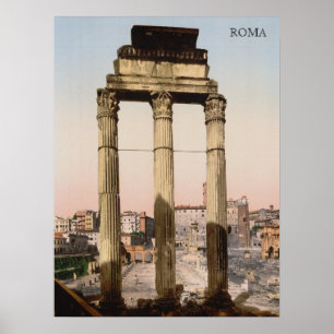 Poster Ruines du Temple de Castor et Pollux à Rome