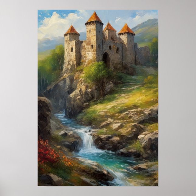 Poster Ruines d'un château médiéval (Devant)
