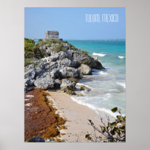 Poster Ruines Mayas de Tulum au Mexique Souvenir de Voyag