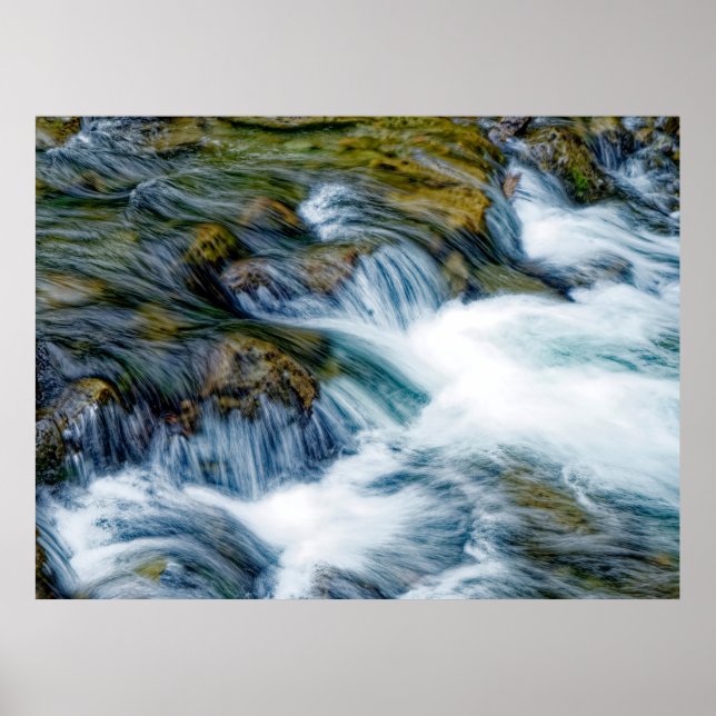 Poster Ruisseau de montagne cristallin (Devant)