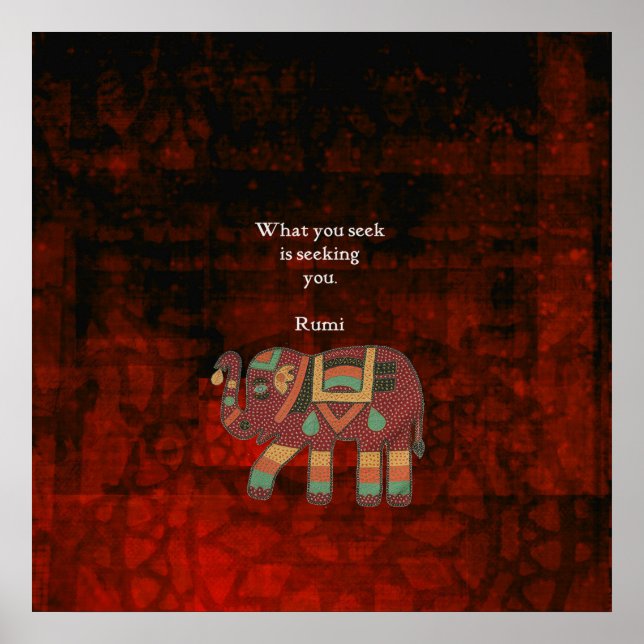 Poster Rumi Inspirationnel Ce Que Vous Cherchez Citer (Devant)
